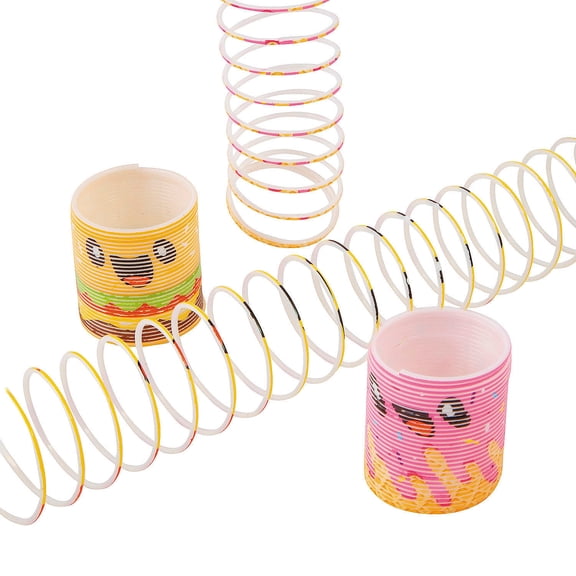 Fun Express 1 1/2" Mini Fast Food Plastic Magic Springs - 12 Pieces