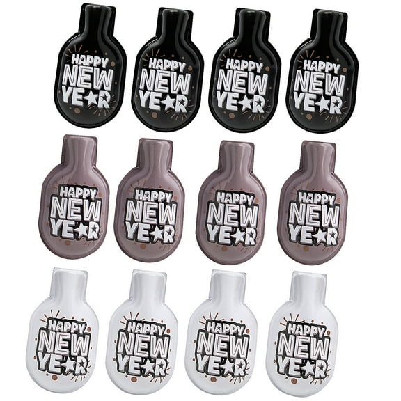 Fun Express 1 1/2" x 2 1/2" Bulk 48 Pieces Mini Happy New Year Metal Clicker Toys