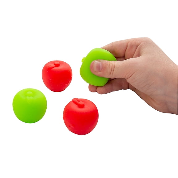 Fun Express 1 1/4" Bulk 72 Pieces Mini Sticky Squish Plastic Red & Green Apples