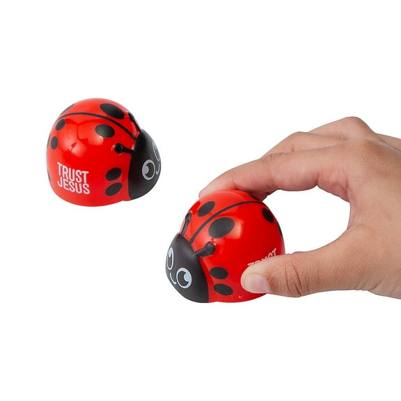 Fun Express 1 1/4" Mini Zoom In VBS Trust Jesus Pull-Back Ladybug Racer Toys - 12 Pc.