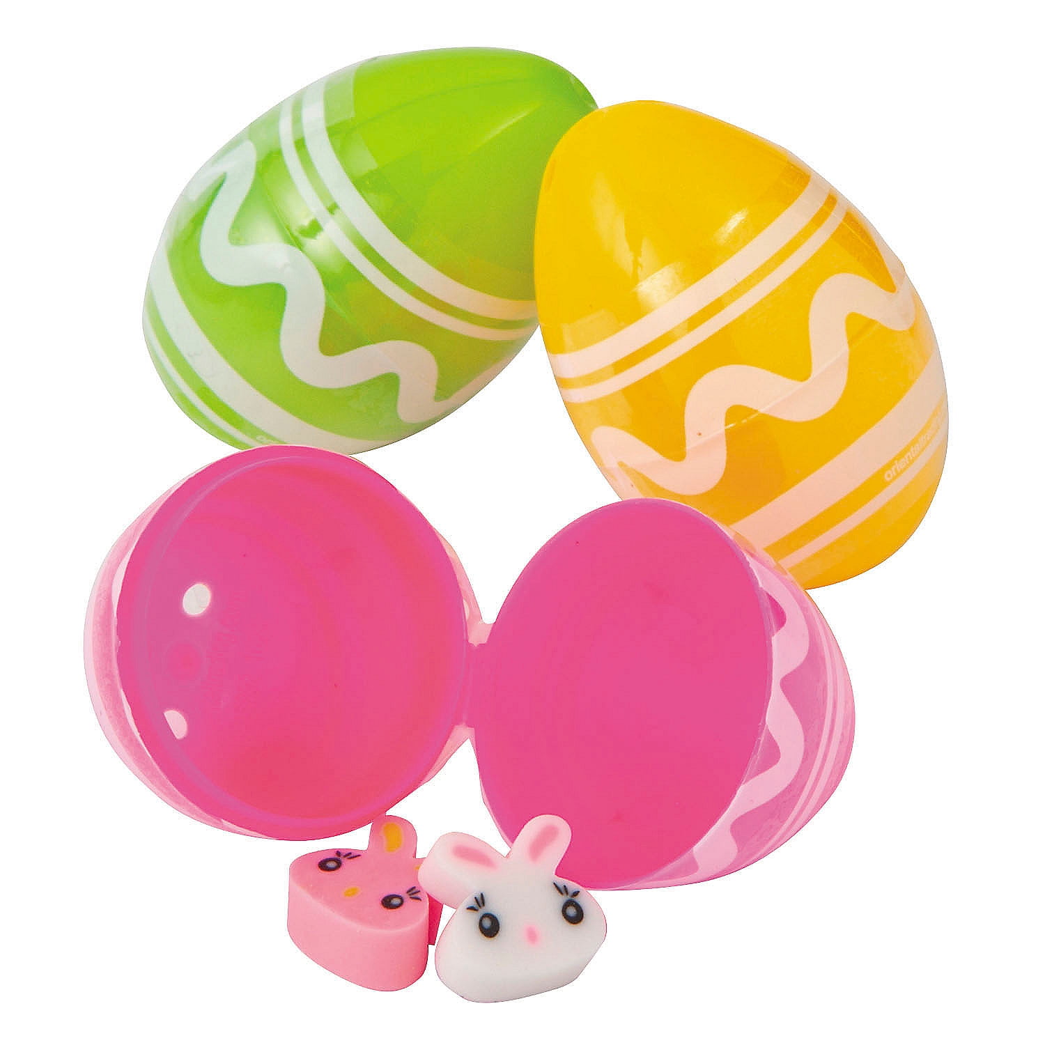 Fun Express 1 3/4" Bulk 48 Pc. Mini Bright Color Easter Eggs with Rubber Erasers