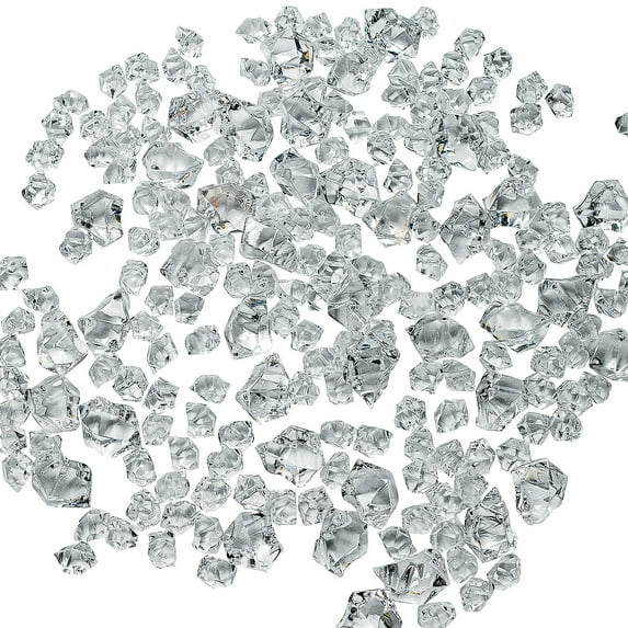 Fun Express 1/4" - 1" 4 lbs. Bulk Clear Acrylic Faux Decorative Gem Chrystals