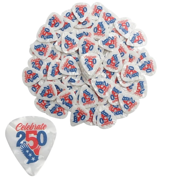 Fun Express 1" Bulk 100 Pc. Patriotic America 250th Anniversary Plastic Guitar Picks