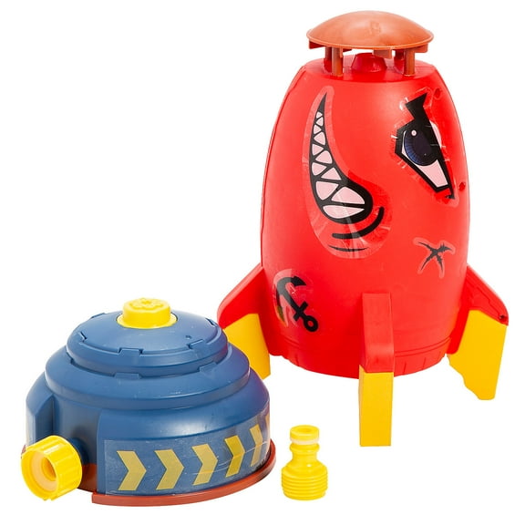 Fun Express 10" Bright Red Shark Themed Water-Powered Rocket Toy Set