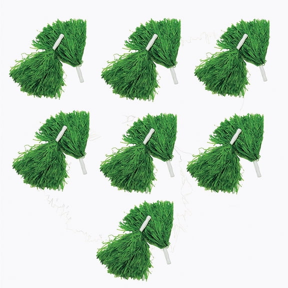 Fun Express 10" Bulk 144 Pieces Green Team Spirit Cheer Plastic Pom-Poms