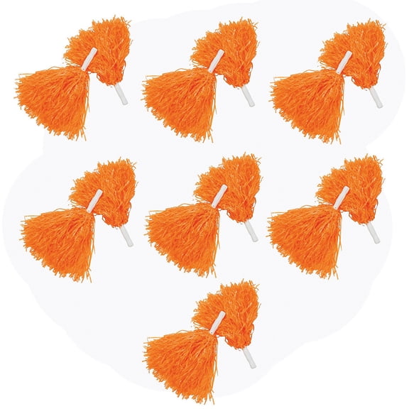 Fun Express 10" Bulk 144 Pieces Orange Team Spirit Cheer Plastic Pom-Poms