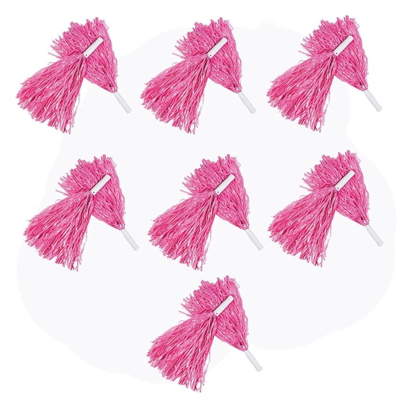 Fun Express 10" Bulk 144 Pieces Pink Team Spirit Cheer Plastic Pom-Poms