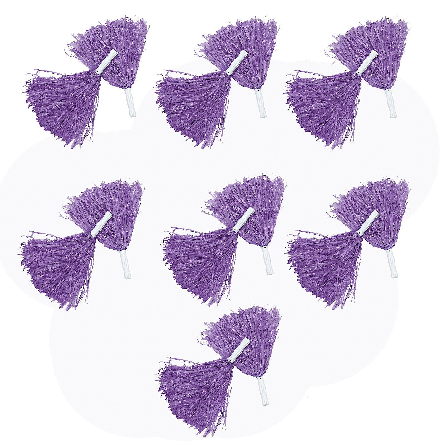 Fun Express 10" Bulk 144 Pieces Purple Team Spirit Cheer Plastic Pom-Poms
