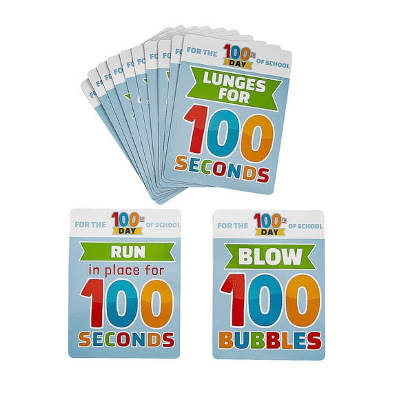 Fun Express 100th Day of School Activity Prompt Cards 12 Pieces