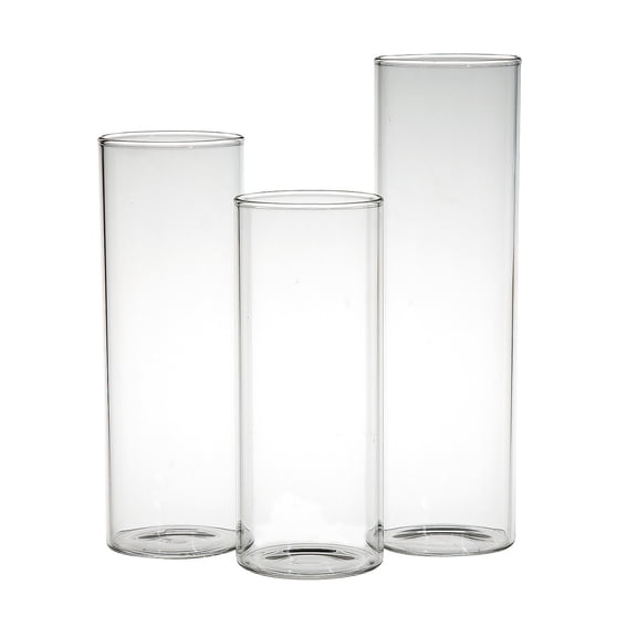 Fun Express 105” Elegant Iridescent Glass Cylinder Vases, Set of 3