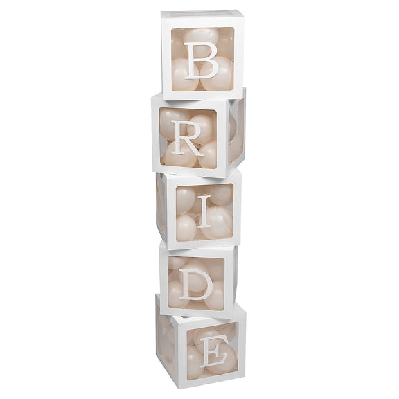 Fun Express 11 1/2" Dusk Cream Bride Cardstock Balloon Boxes with Balloons Kit 77 Pieces
