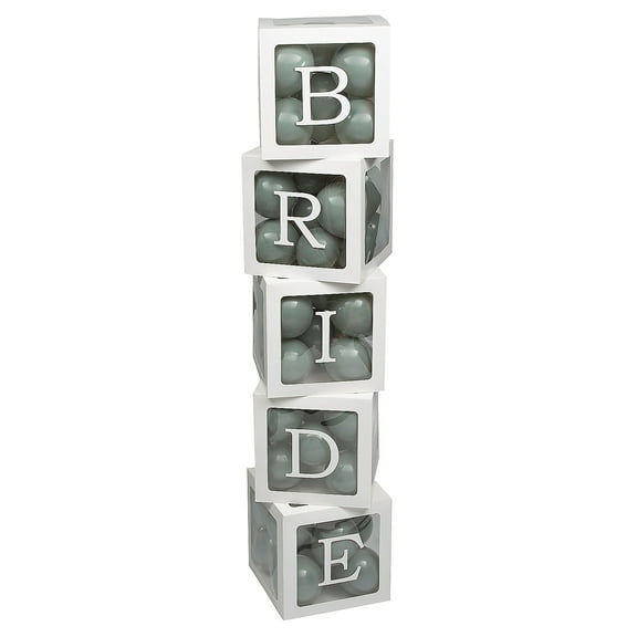 Fun Express 11 1/2" Dusk Green Bride Cardstock Balloon Boxes with Balloons Kit – 77 Pieces