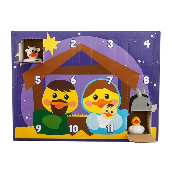 Fun Express 12 3/4" x 9 3/4" Nativity Ducks Advent Calendar Set - 12 Pieces