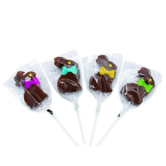 Fun Express 12 Pieces Chocolate Bunny Character Suckers, Edibles
