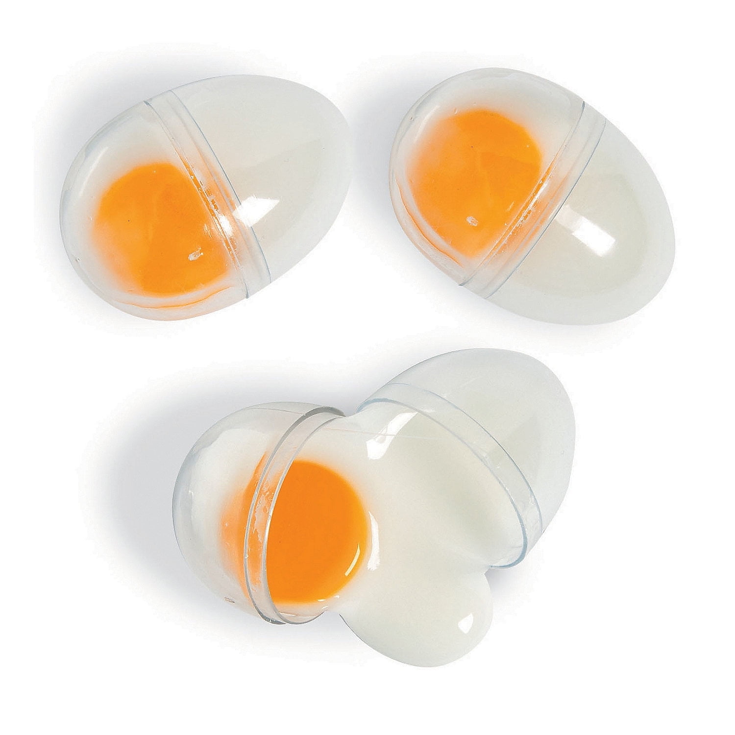Fun Express 12 Pieces Easter Eggs with Slime, Egg Yolk Slime for Prank Lovers, Unforgettable Easter Fun, Realistic Egg Prank, Non-Edible Easter Excitement with Prefilled Easter Eggs with Slime