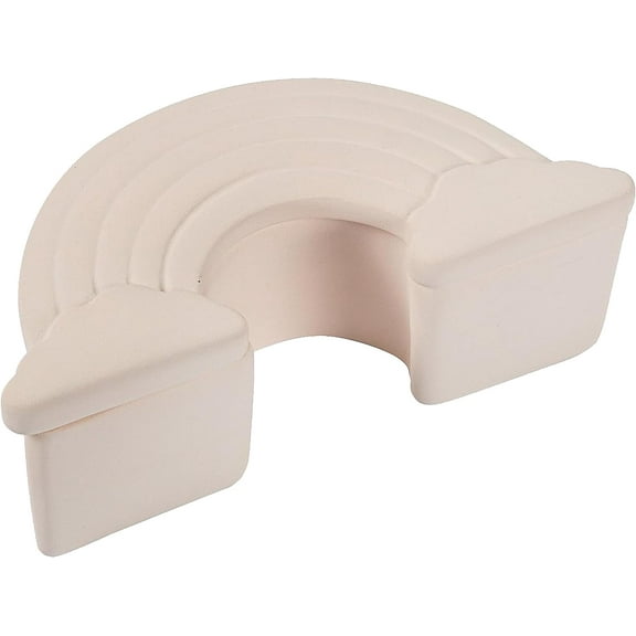 Fun Express 12 Pieces Paint Your Own Ceramic Rainbow Box, DIY Crafts for Kids and Fun Home Activities, Craft Kits