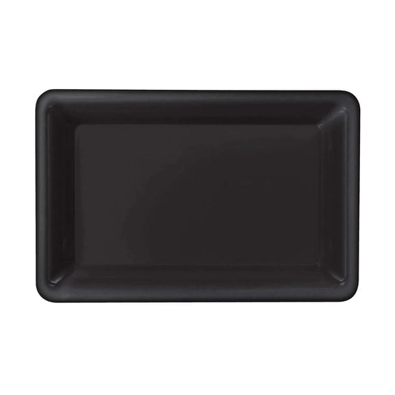 Fun Express 14 1/4" x 9" Bulk 18 Pc. Black Rectangle Serving Trays