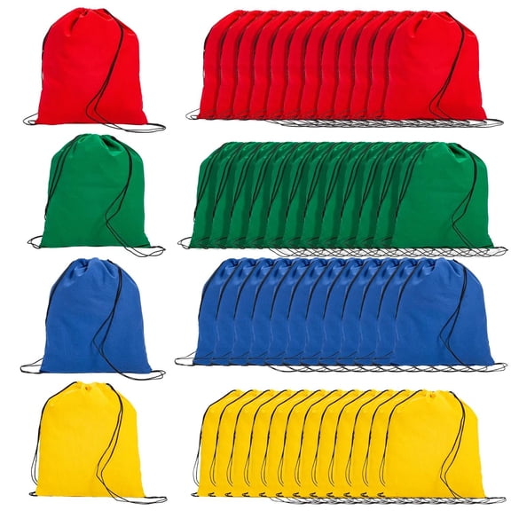 14 3/4" x 17 1/4" Mega Bulk 300 Pc. Bright Canvas Drawstring Backpacks