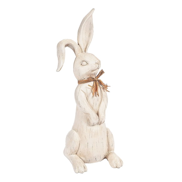 Fun Express 15.5 Inch Tall Rustic Easter Rabbit Figurine Farmhouse Easter Home Decor, Table Top and Mantel Accent