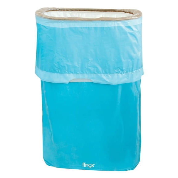 Fun Express 15" x 10" x 22" Bulk 5 Pc. Flings Caribbean Blue Pop-Up Trash Bins