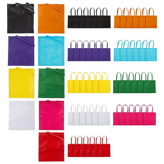 Fun Express 15" x 17" Bulk 108 Pieces Large Nonwoven Solid Color Tote Bag Assortment