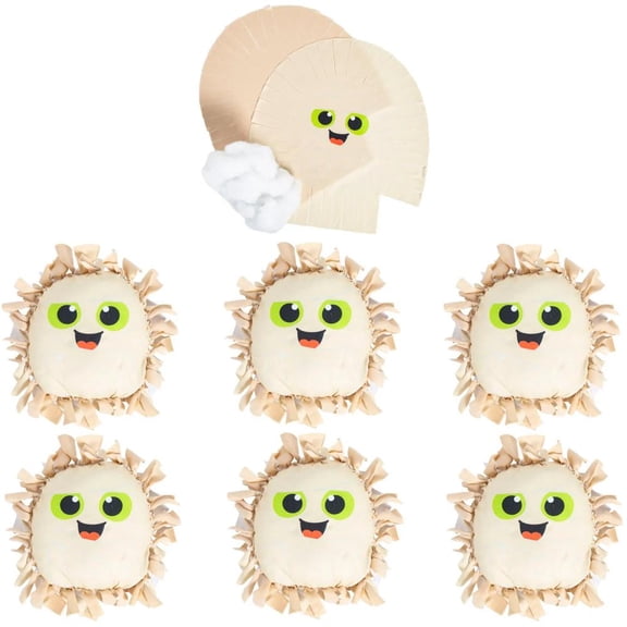Fun Express 16 1/2" x 18 1/4" Halloween Mummy Fleece Tied Pillow Craft Kit - Makes 6