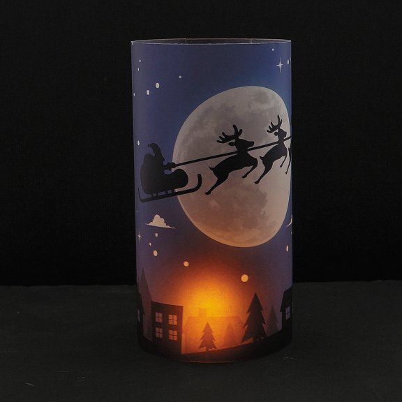 Fun Express 16 1/2" x 9" Christmas Eve Sky Santa & Reindeer Luminary Wrap Kit  24 Pieces