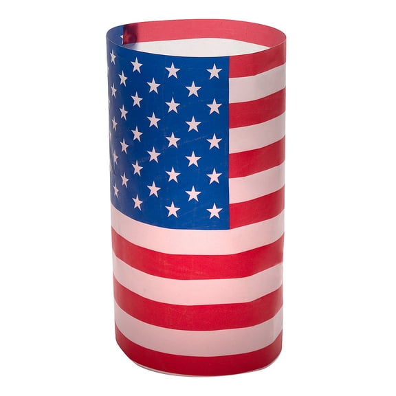Fun Express 16 1/2" x 9" Patriotic USA Flag-Themed Plastic Lantern Luminary Wraps - 12 Pieces