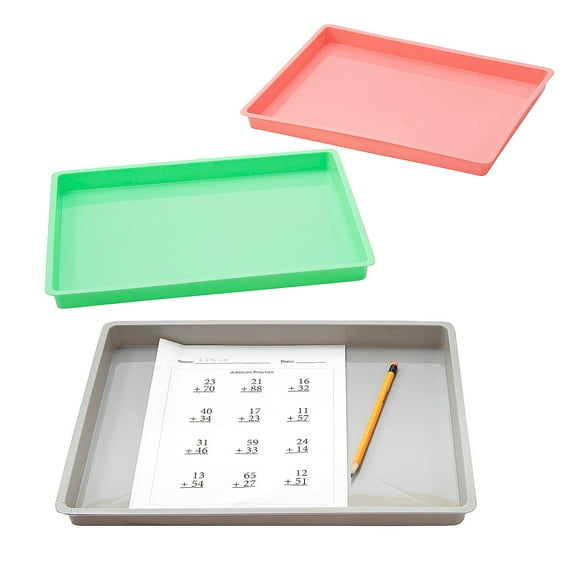 Fun Express 16" x 12" Easy Clean Pastel Flat Classroom Storage Trays - 6 Pieces