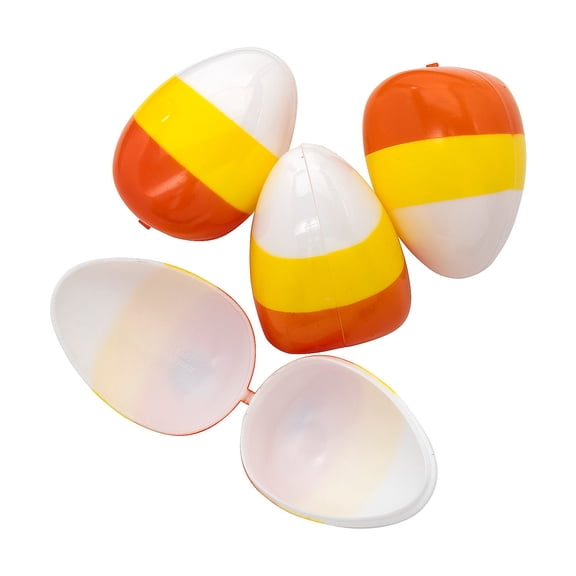 Fun Express 2 1/2" Candy Corn Shaped Hinged Treat Favor Containers - 24 Pieces