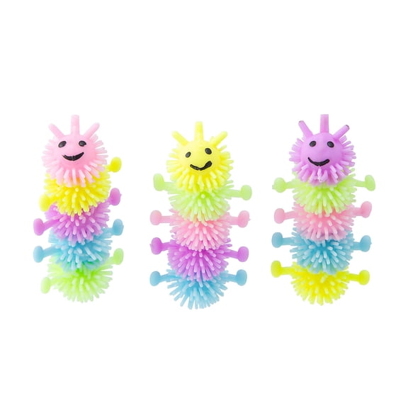 Fun Express 2 1/2" Mini Stretchy Caterpillar Porcupine Characters - 12 Pieces