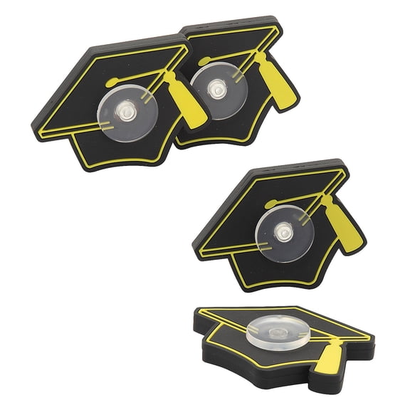 Fun Express 2 1/2" x 2" Black & Gold Graduation Cap Plastic Fidget Spinners - 12 Pc.