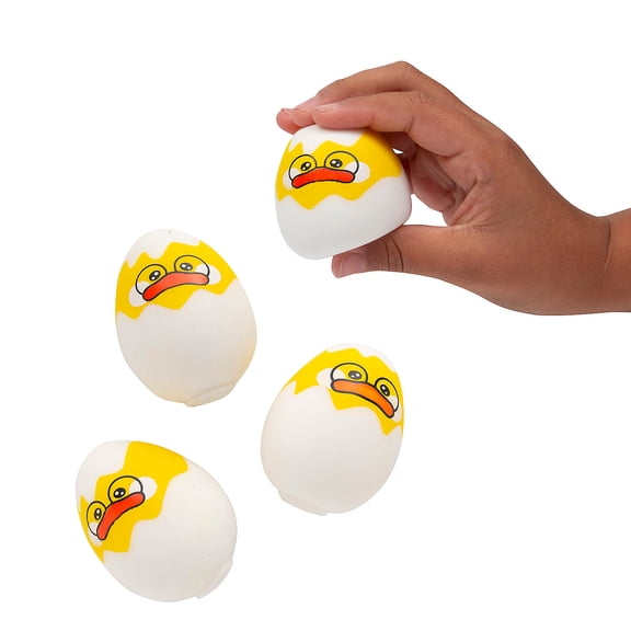 Fun Express 2 1/4" Easter Chick in Egg Character Flour-Filled Squishies - 12 Pieces