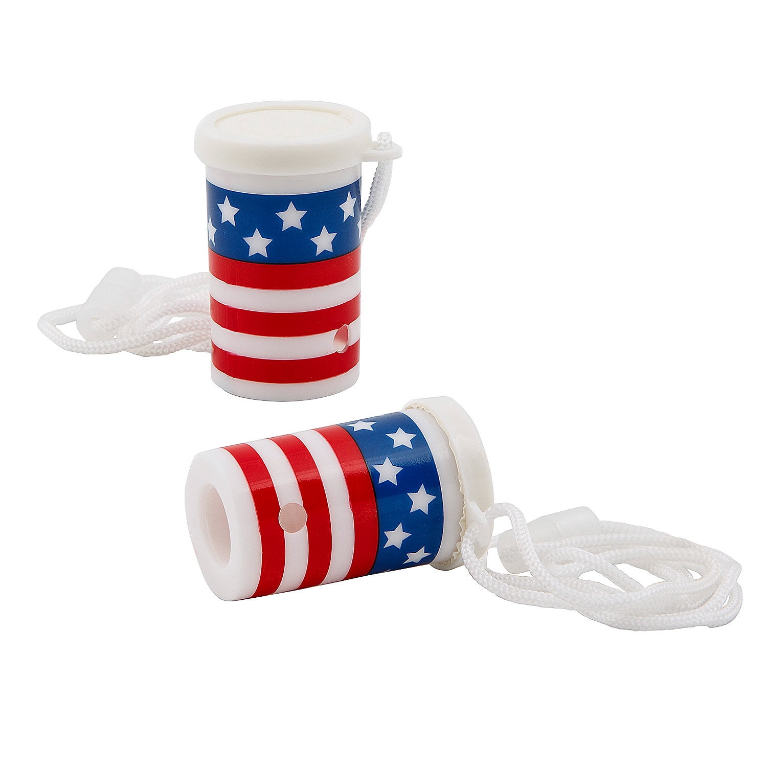 Fun Express 2 1/4" Patriotic Red, White & Blue Air Blaster Toys - 12 Pieces