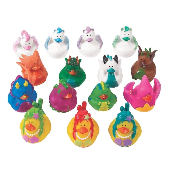 Fun Express 2" - 2 1/2" Bulk 48 Pieces Magical Characters Rubber Ducks Assortment