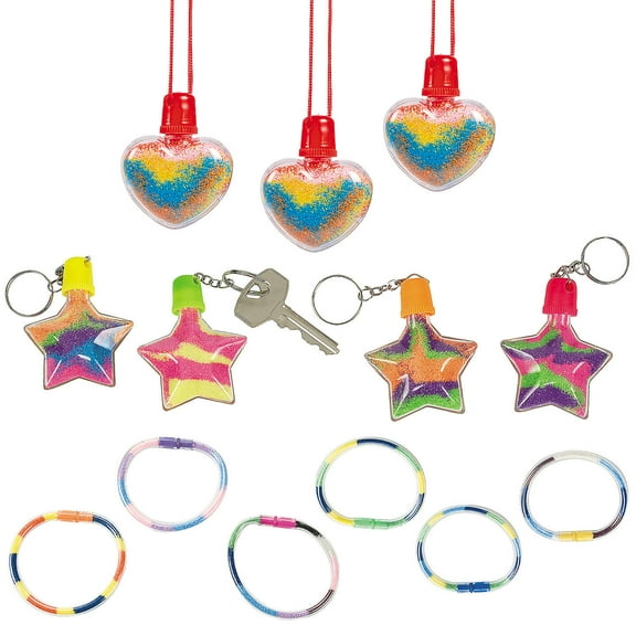 Fun Express 2" - 2 3/4" Bulk 48 Pieces Sand Art Containers & Accessories Kit