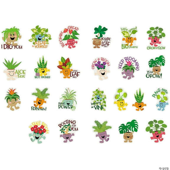 Fun Express 2 3/4"  3" Bulk 48 Pieces House Plant Vinyl Reward Stickers