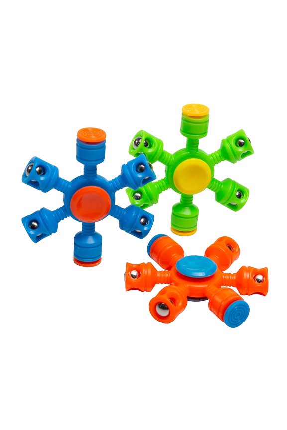 2 3/4" Brightly Colored Two Direction Weighted Plastic Fidget Spinners - 12 Pieces