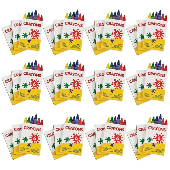 Fun Express 2 3/4" Bulk 288 Boxes of Crayons - 6 Colors per Box