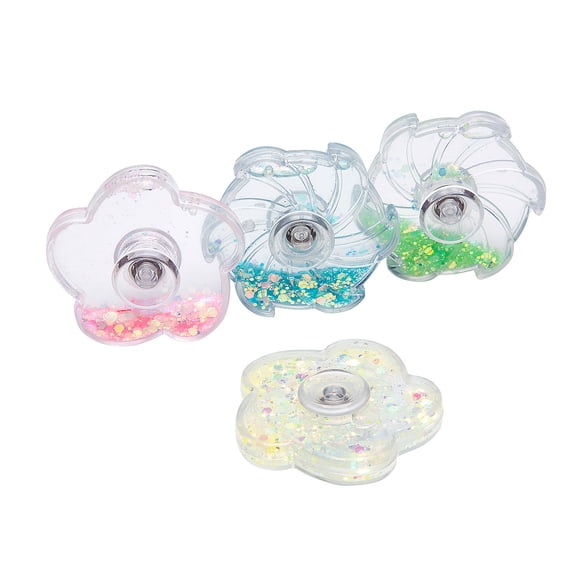 Fun Express 2 3/4" Glitter & Liquid-Filled Plastic Fidget Spinners - 12 Pc.