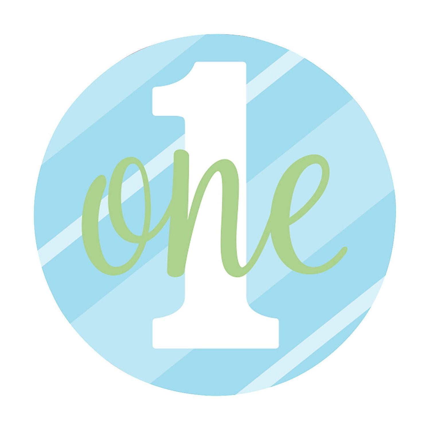 Fun Express 2" Bulk 144 Pieces Blue & Green Vinyl First Birthday Favor Stickers