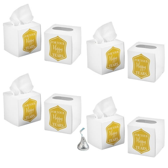 Fun Express 2" Bulk 48 Pieces Mini White Cardstock For Your Happy Tears Tissues Boxes