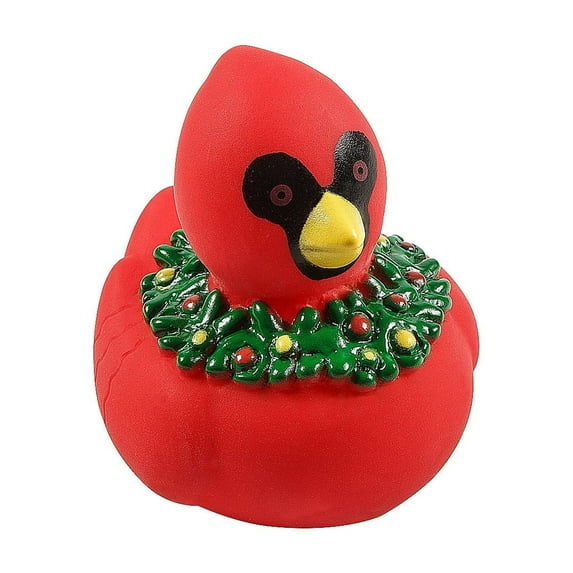 Fun Express 2 " Christmas Cardinal with Wreath Rubber Ducks - 12 Pieces