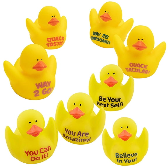 Fun Express 2" Inspirational & Motivational Ducks Assortment Kit - 24 Pieces