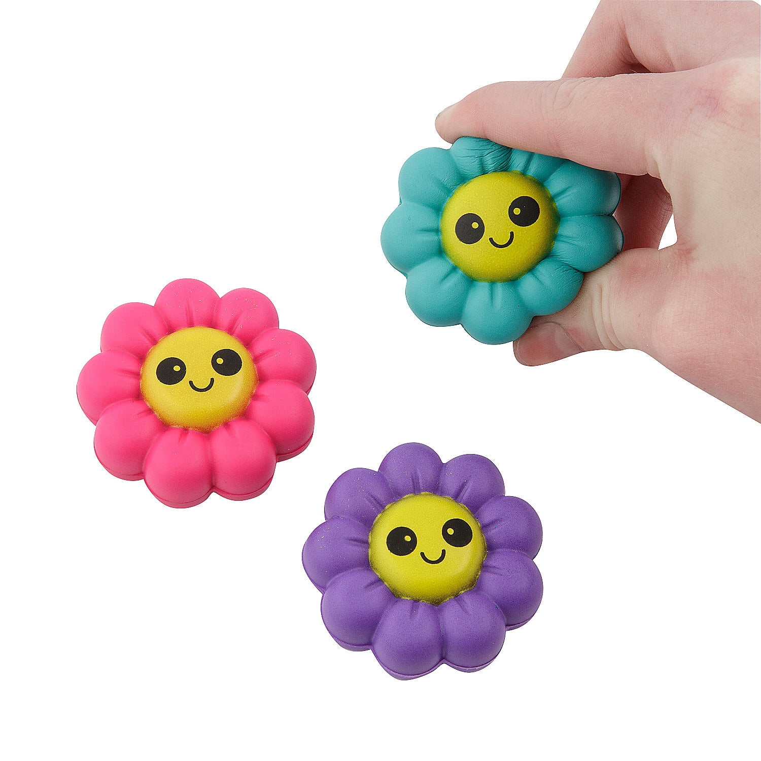Fun Express 2" Mini Flower Character Foam Stress Toys - 24 Pieces, Vacation Bible School Supplies