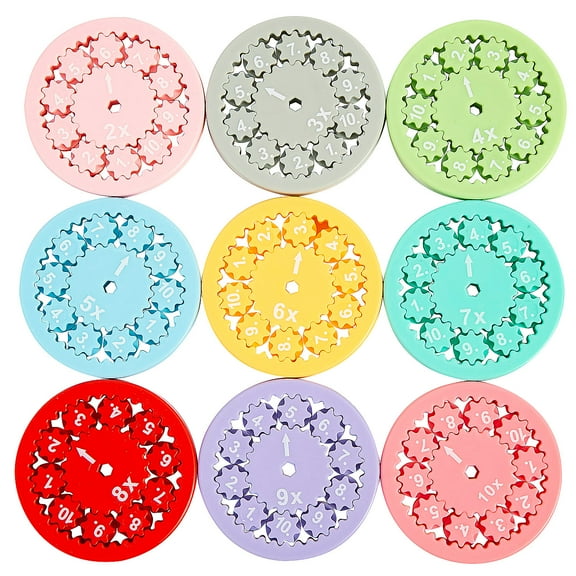 Fun Express 2" Multiplication & Division Math Fidget Spinner Learning Activities - 9 Pieces