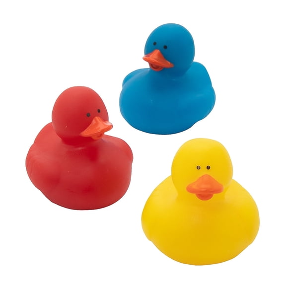 Fun Express 2" Primary Color Vinyl Rubber Duck Assortment 36 Piece