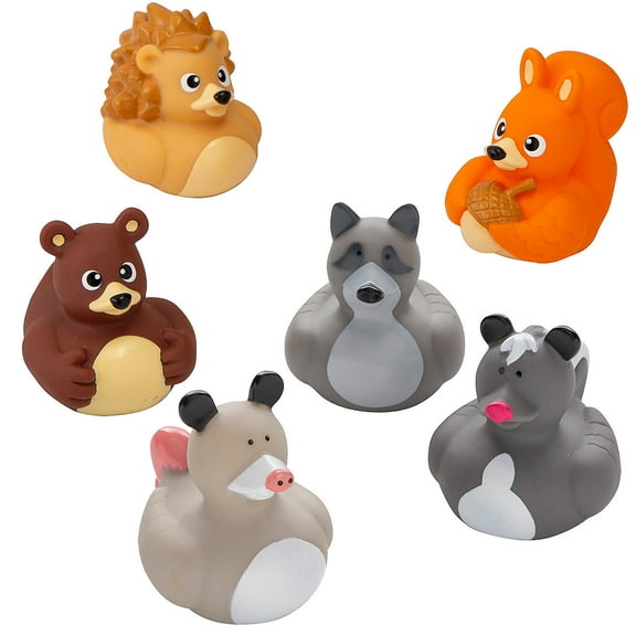 Fun Express 2" Wilderness Critters Rubber Ducks Assortment Kit - 24 Pieces