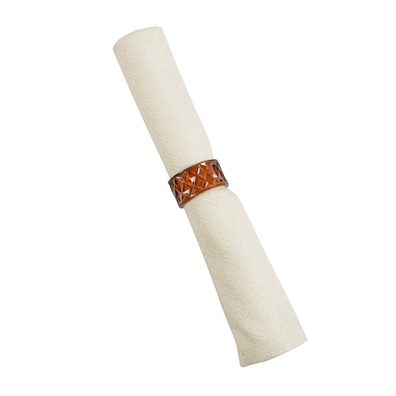 Fun Express 2" diam. Amber Patterned Plastic Napkin Ring Decorations - 12 Pieces