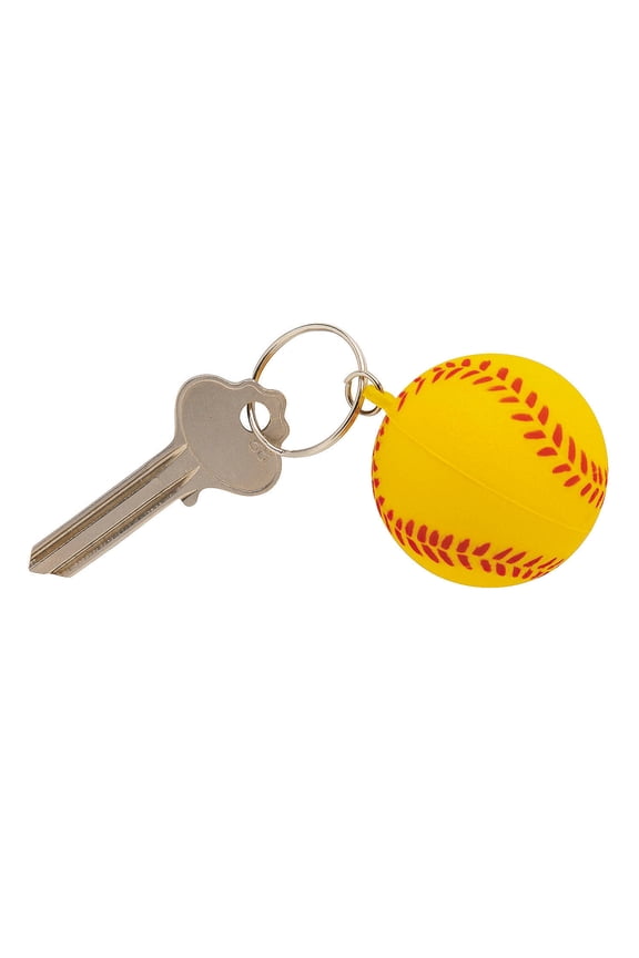 2" diam. Softball Keychain Slow-Rising Squishies - 12 Pieces